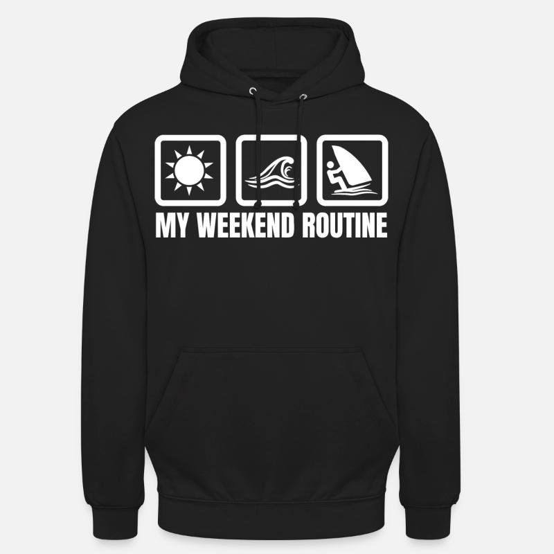 Ma routine du week-end - Sweat-shirt à capuche unisexe - noir