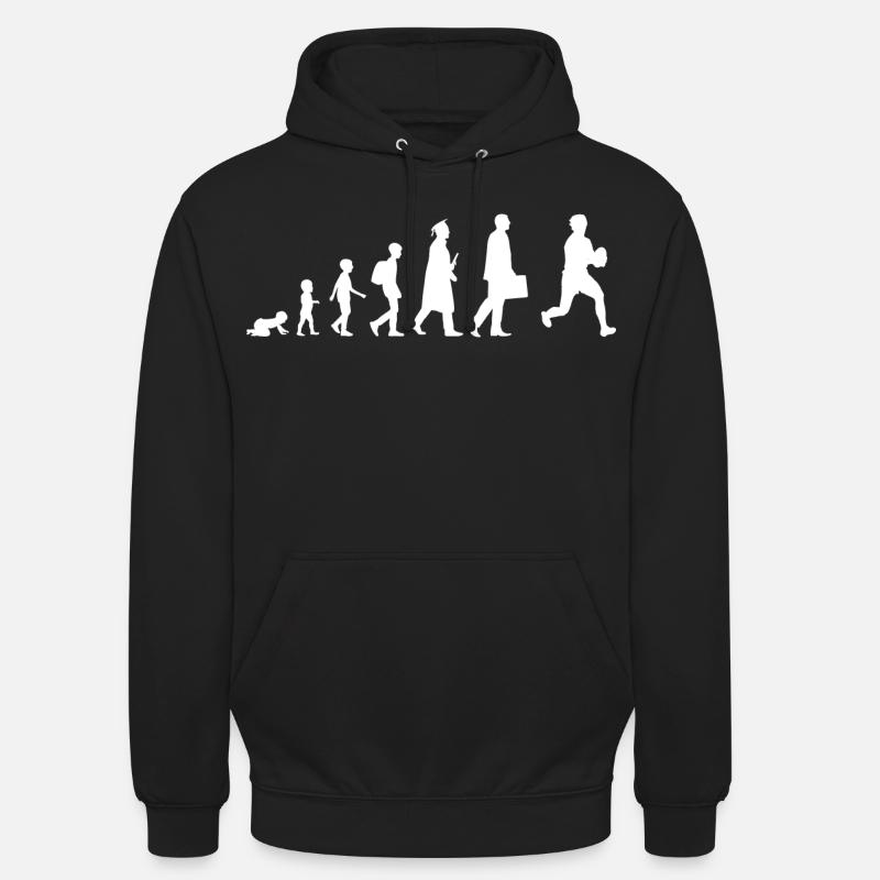 Évolution du rugby - Sweat-shirt à capuche unisexe - noir