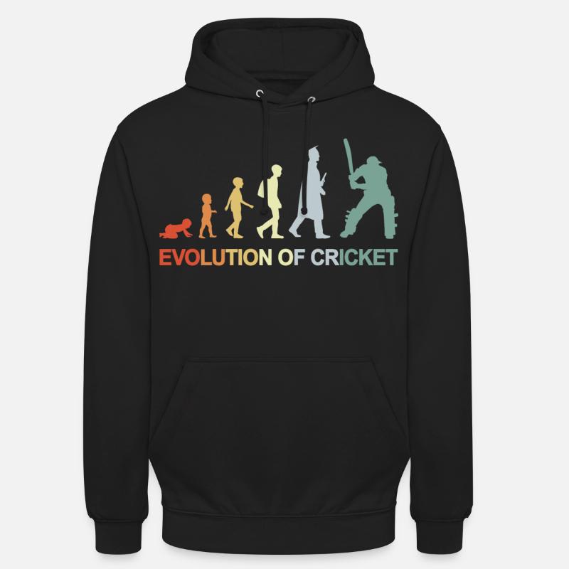 Évolution du cricket - Sweat-shirt à capuche unisexe - noir