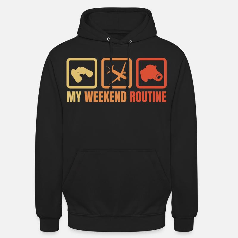 Ma routine du week-end - Sweat-shirt à capuche unisexe - noir