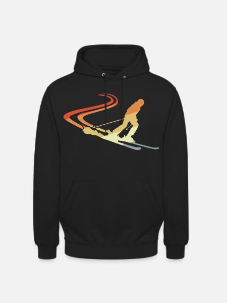 Funny Skier Drawing - Unisex Hoodie - black
