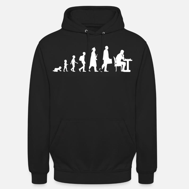 De l’enfant au joueur d’échecs - Sweat-shirt à capuche unisexe - noir
