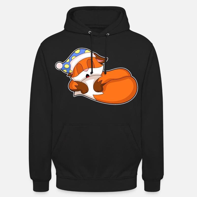 Bonnet de nuit Fox Sleeping - Sweat-shirt à capuche unisexe - noir