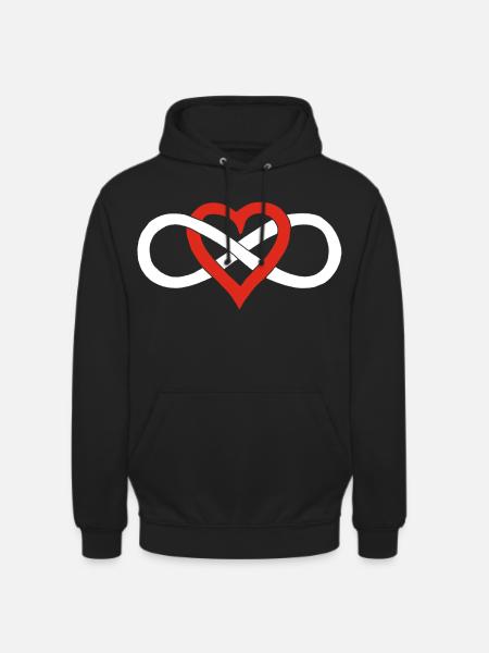 Amour infini (blanc) - Sweat-shirt à capuche unisexe - noir