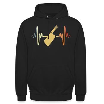 Cleaver ECG Heart Line - Unisex Hoodie - black - Front - Alina (178cm) & Michal (187cm)