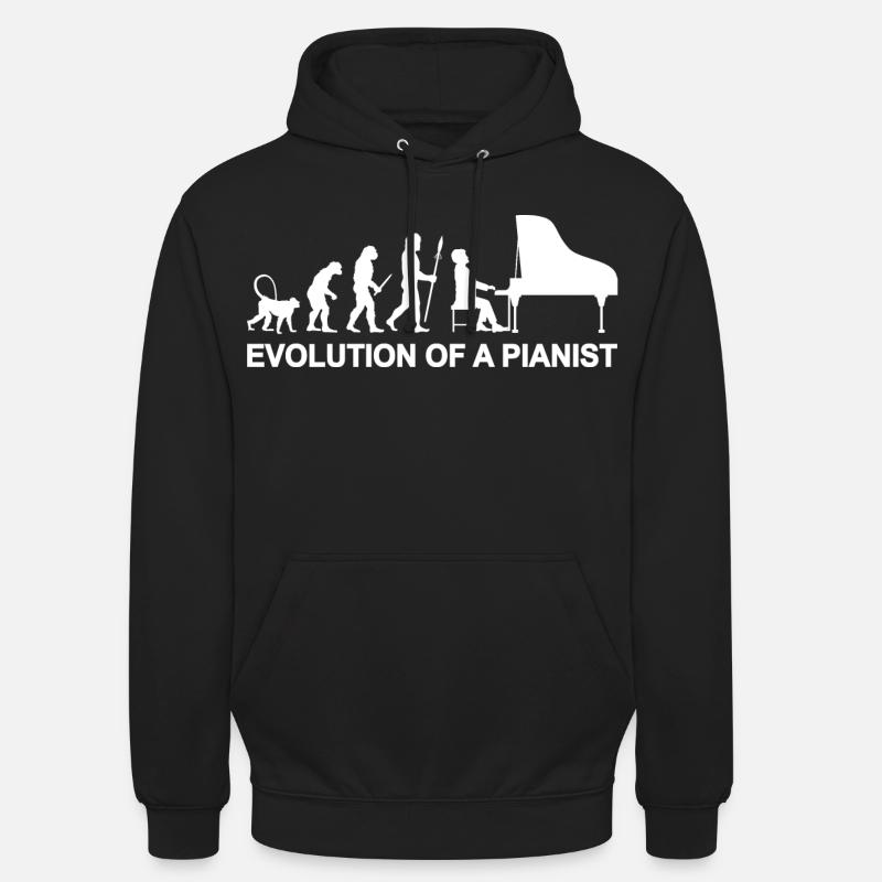 Évolution d’un pianiste - Sweat-shirt à capuche unisexe - noir