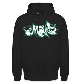 Le mot vert fait des graffitis - Sweat-shirt à capuche unisexe - noir - Devant - Alina (178cm) & Michal (187cm)
