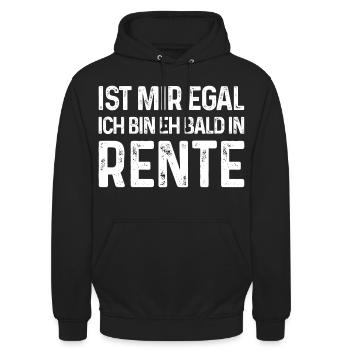 Rentner Ist mir egal Ich bin eh bald in Rente - Unisex Hoodie - Schwarz - Vorne - Alina (178cm) & Michal (187cm)