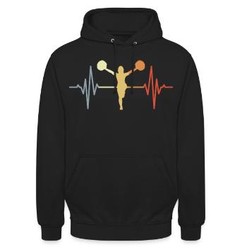 Vintage Cheerleader Pulsschlag - Unisex Hoodie - Schwarz - Vorne - Alina (178cm) & Michal (187cm)