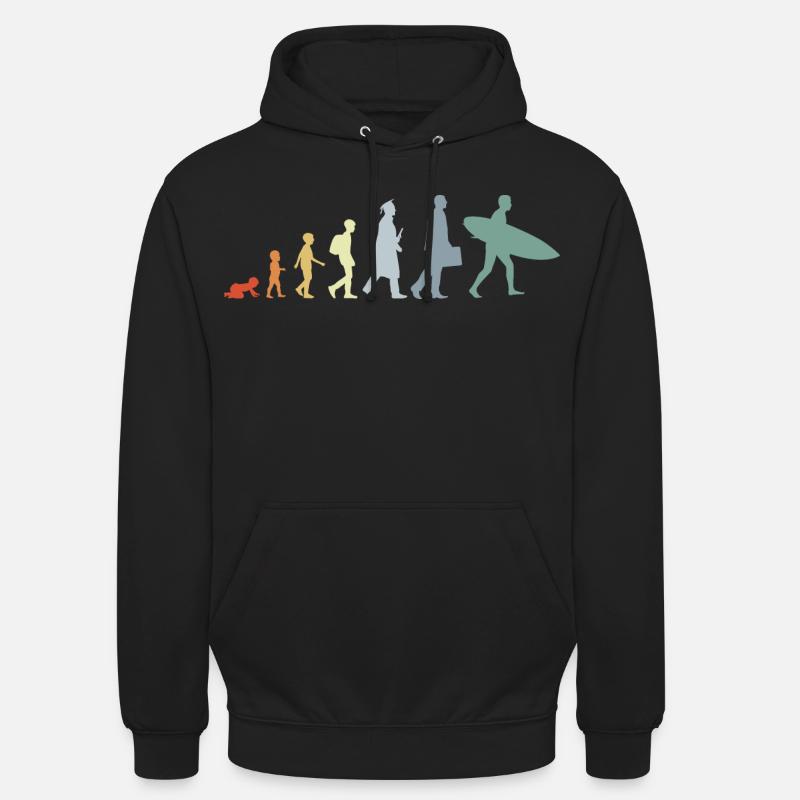 Kid to Surfer Evolution - Unisex Hoodie - black
