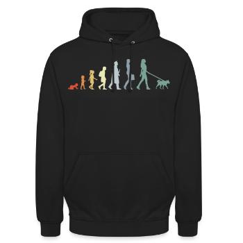 Hundebesitzerin Evolution - Unisex Hoodie - Schwarz - Vorne - Alina (178cm) & Michal (187cm)
