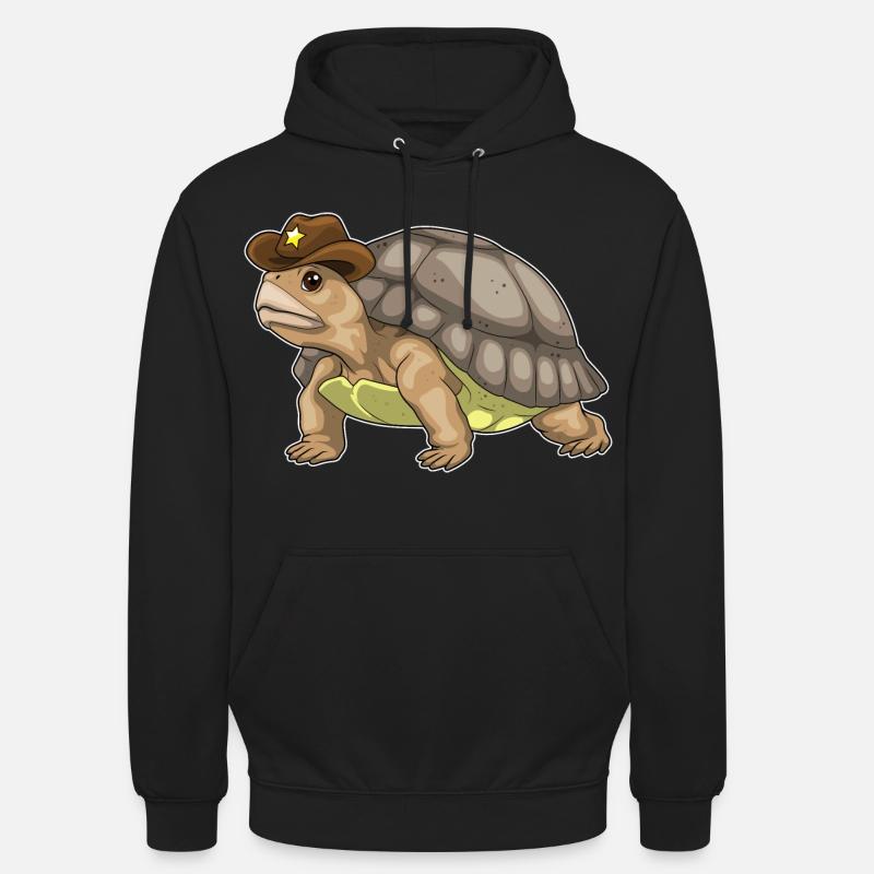 Turtle Sheriff Sheriff's Hat - Unisex Hoodie - black