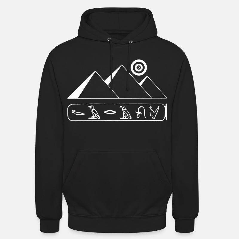 Pyramides et pharaon blanc - Sweat-shirt à capuche unisexe - noir