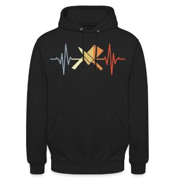 Cleaver Knife Heart Line - Unisex Hoodie - black - Front - Alina (178cm) & Michal (187cm)