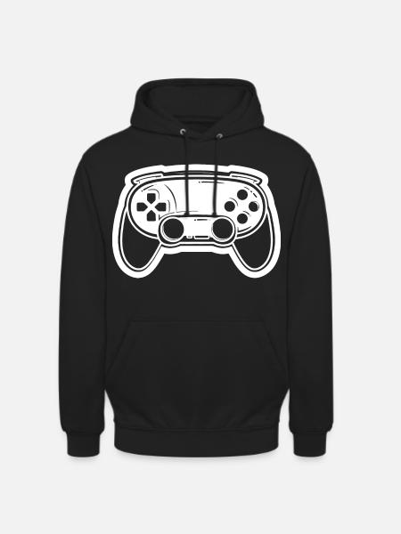 Video Game Controller Drawing - Unisex Hoodie - black