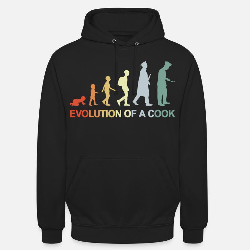 Evolution d’un cuisinier - Sweat-shirt à capuche unisexe - noir