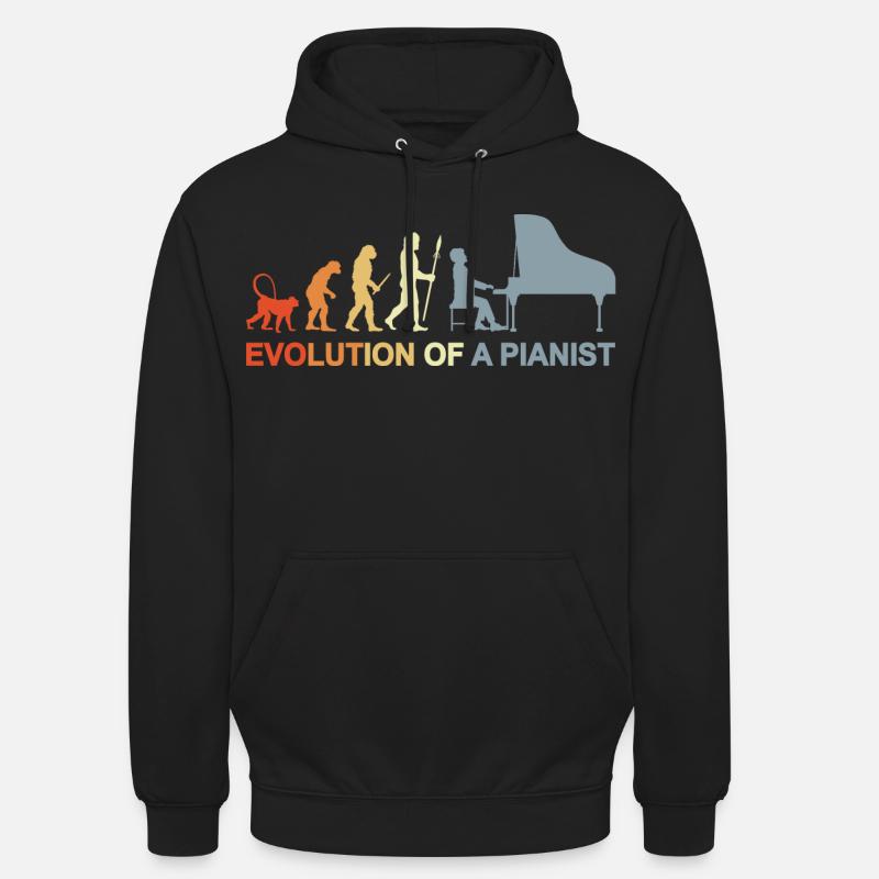 Évolution du piano - Sweat-shirt à capuche unisexe - noir