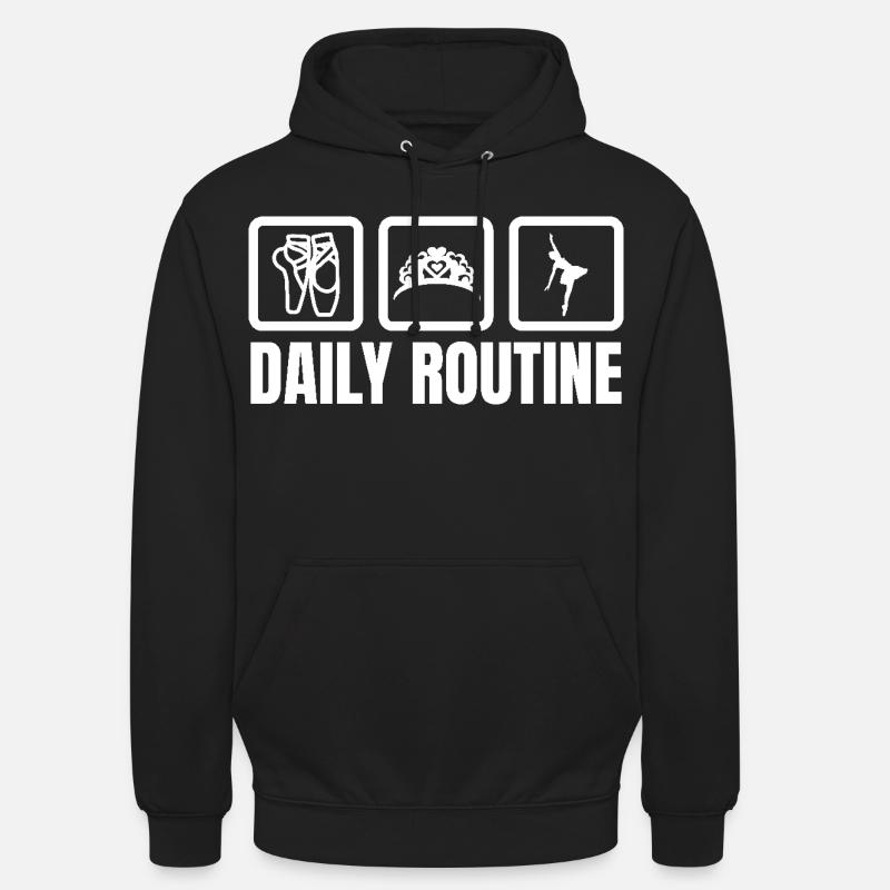 Routine quotidienne de la ballerine - Sweat-shirt à capuche unisexe - noir