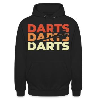Dart Retro Look - Unisex Hoodie - Schwarz - Vorne - Alina (178cm) & Michal (187cm)