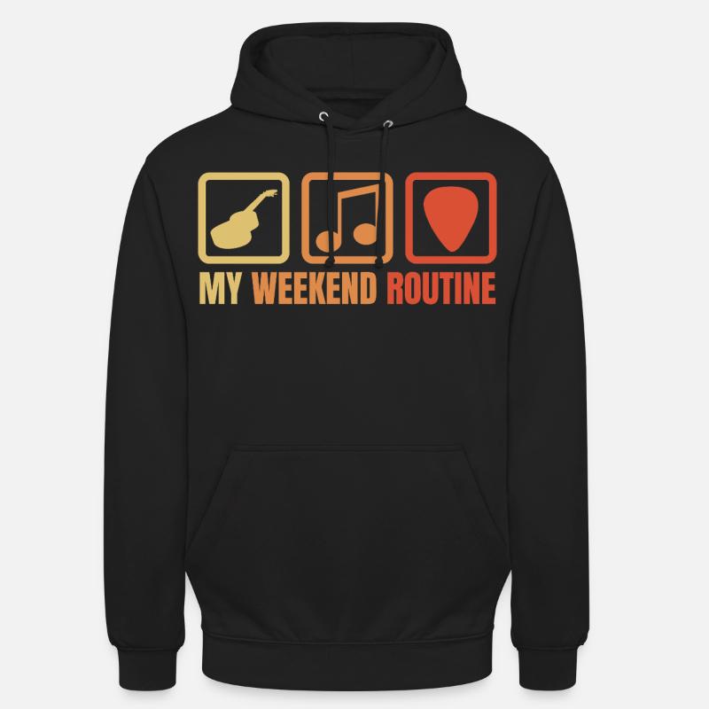 Routine du week-end guitariste - Sweat-shirt à capuche unisexe - noir