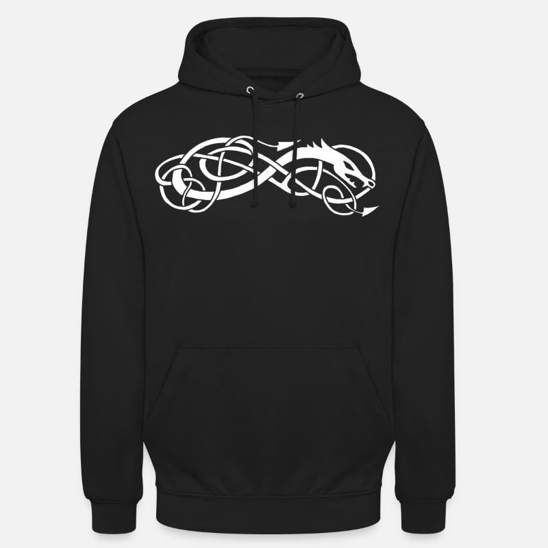 Serpent celte blanc - Sweat-shirt à capuche unisexe - noir