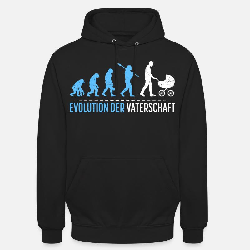 Werdender Vater EVOLUTION DER VATERSCHAFT Lustig - Unisex Hoodie - Schwarz