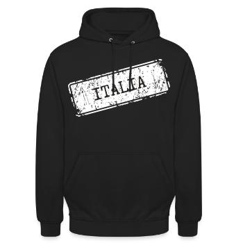 Italia - Sweat-shirt à capuche unisexe - noir - Devant - Alina (178cm) & Michal (187cm)