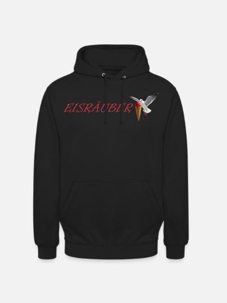 Eisräuber Design mit fliegender Möwe - Unisex Hoodie - black