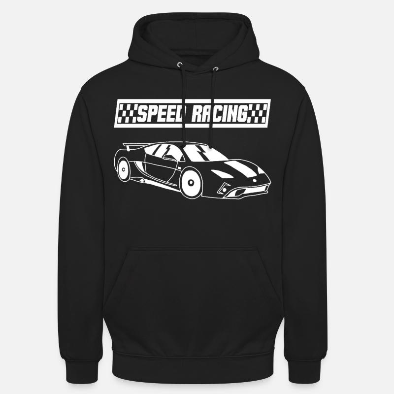 Voiture de course blanche - Sweat-shirt à capuche unisexe - noir