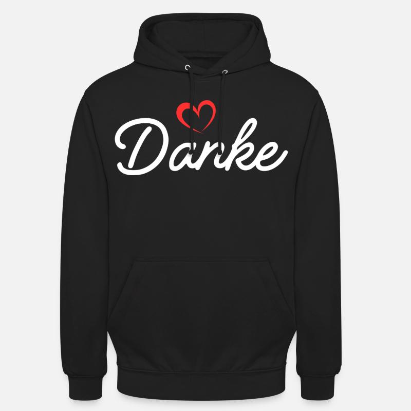 Danke Herz Script - Unisex Hoodie - Schwarz