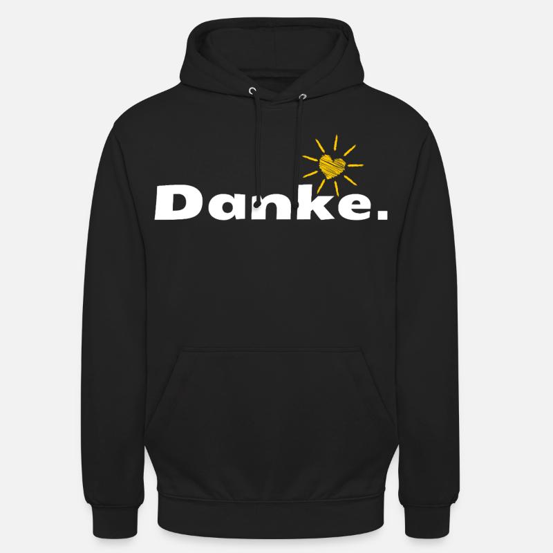 Danke HerzSonne Typografie - Unisex Hoodie - Schwarz