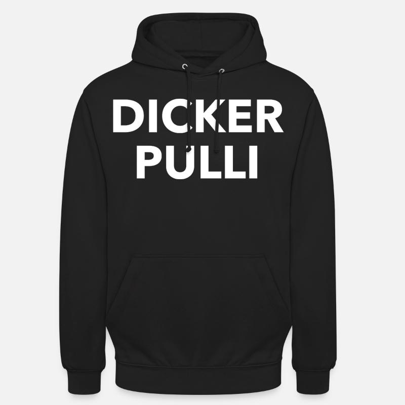 Pull épais Contraste typo - Sweat-shirt à capuche unisexe - noir