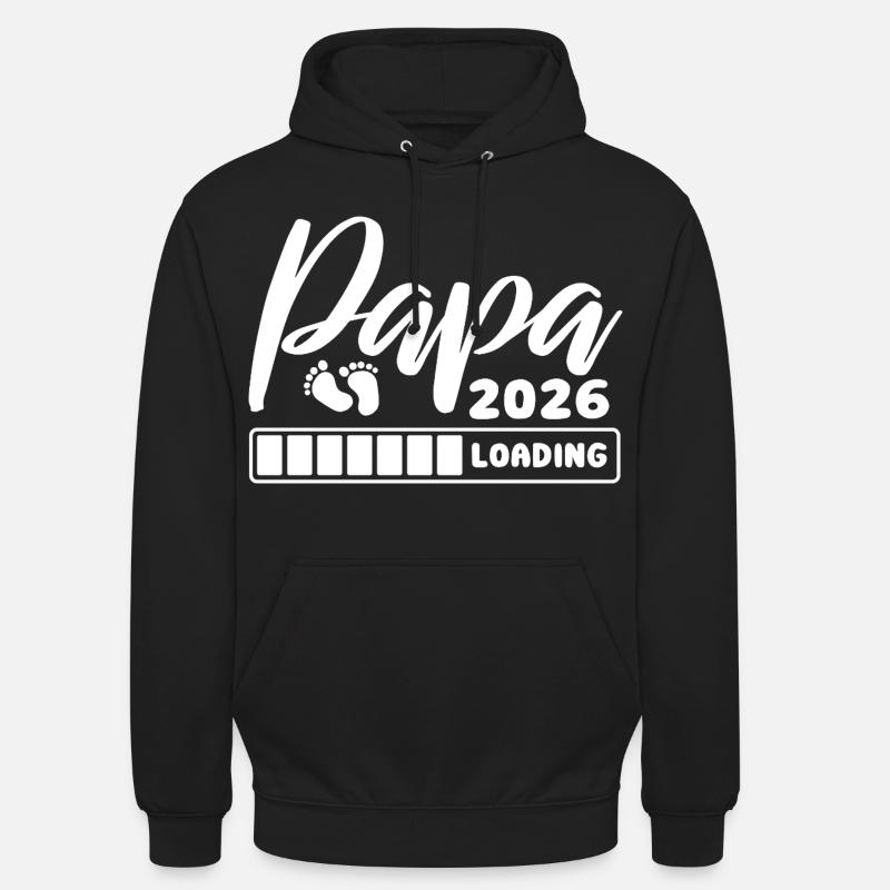 Papa 2026 loading - Schwangerschaft - Geschenk - Unisex Hoodie - Schwarz