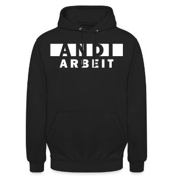 Andi Arbeit – Drôle de récit Andreas Andrea - Sweat-shirt à capuche unisexe - noir - Devant - Alina (178cm) & Michal (187cm)