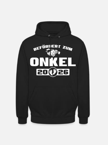 Baby Shower Promoted to Uncle 2026 - Unisex Hoodie - black
