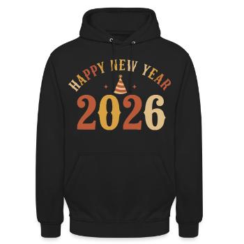 Feiert die schöne Silvesterparty 2026 - Unisex Hoodie - Schwarz - Vorne - Alina (178cm) & Michal (187cm)