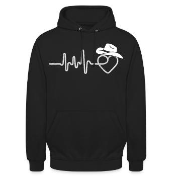 Line Dance ist mein Cardio – Country Western Tanz - Unisex Hoodie - Schwarz - Vorne - Alina (178cm) & Michal (187cm)