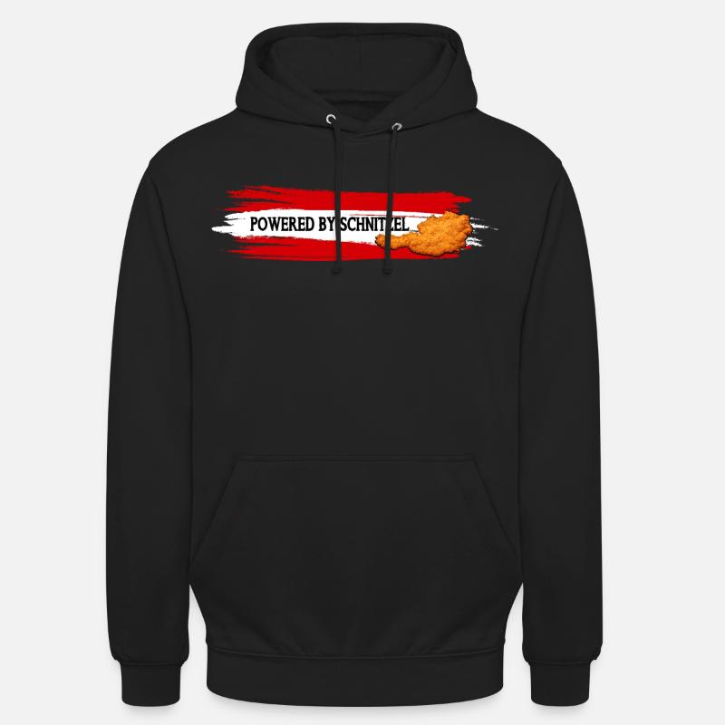 Propulsé par Schnitzel Austria Humour Shirt - Sweat-shirt à capuche unisexe - noir