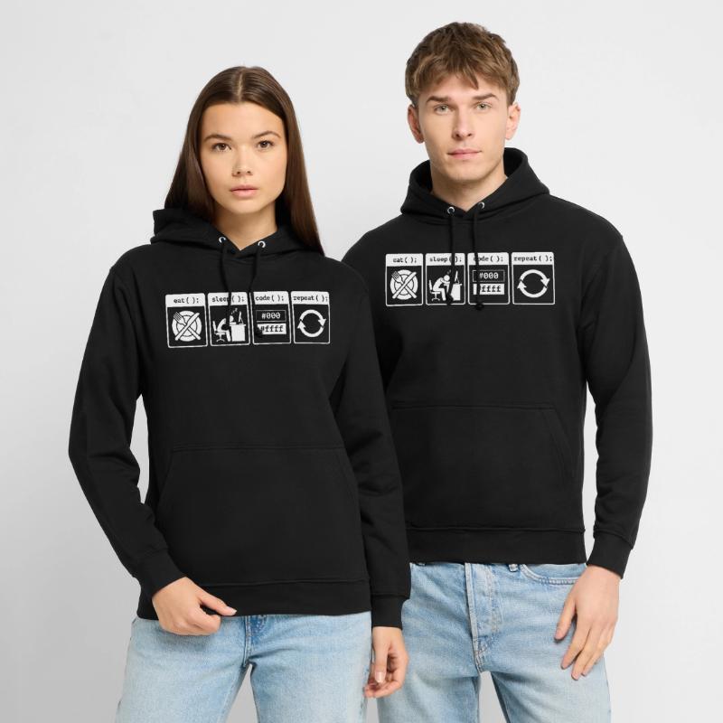 Eat Sleep Code Repeat – Conception de flux de travail pour codeurs Sweat-shirt à capuche unisexe
