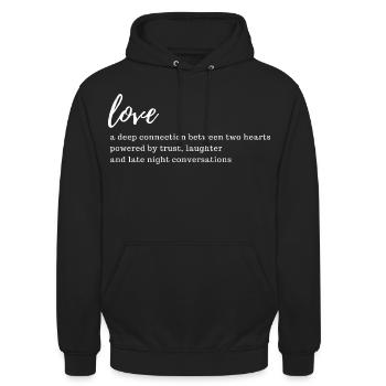 Love Text Valentines Day - Unisex Hoodie - black - Front - Alina (178cm) & Michal (187cm)