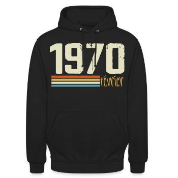 February 1970 - February 1970 Anniversary 1970 - Unisex Hoodie - black - Front - Alina (178cm) & Michal (187cm)