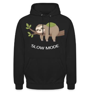 Slow Mode Sloth on Branch - Unisex Hoodie - black - Front - Alina (178cm) & Michal (187cm)