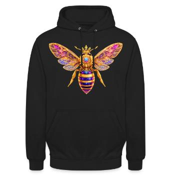 Queen Bee Bienenkönigin - Unisex Hoodie - black - Front - Alina (178cm) & Michal (187cm)