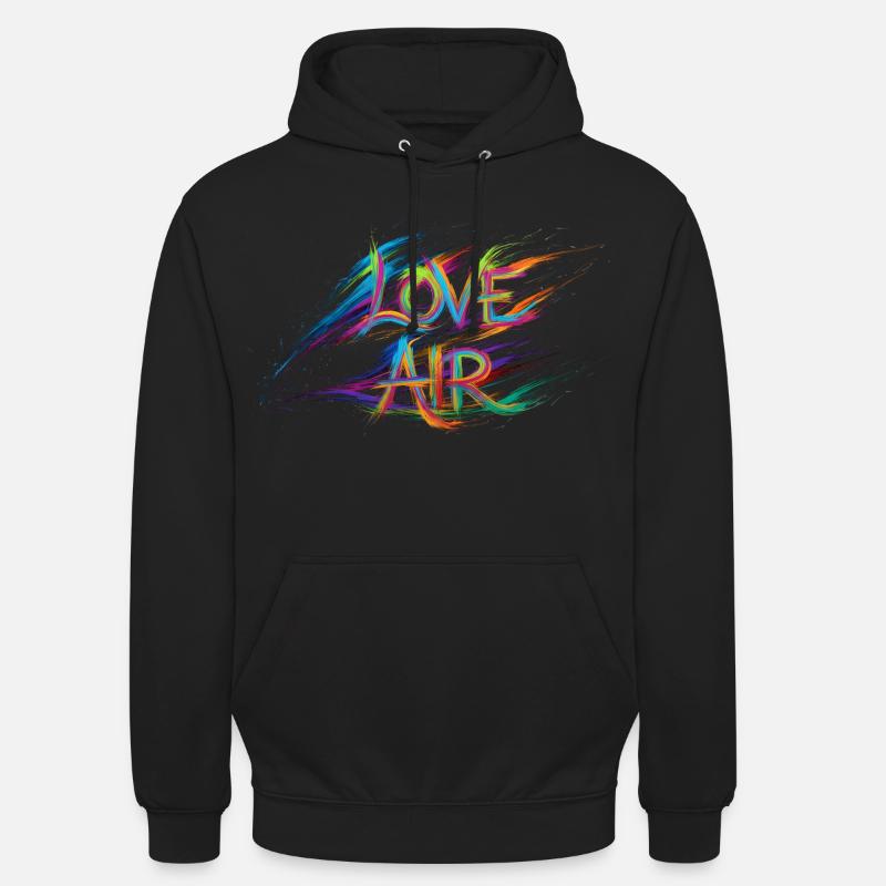 Farbenfrohe Liebesluft-Text-Gemälde - Unisex Hoodie - Schwarz