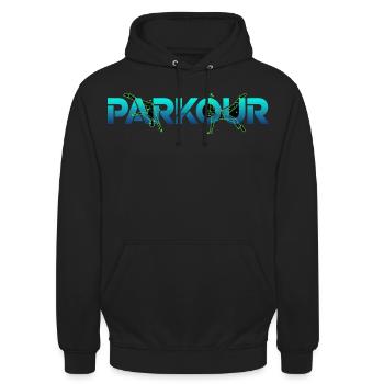 Parkour Freerunning Sport - Sweat-shirt à capuche unisexe - noir - Devant - Alina (178cm) & Michal (187cm)