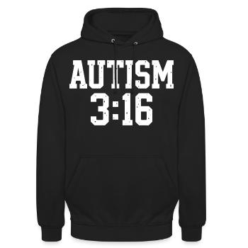 Autismus Akzeptanz Typografie - Unisex Hoodie - Schwarz - Vorne - Alina (178cm) & Michal (187cm)