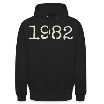 Geburtstagsgeschenk 1982 – Großartig seit 1982 - Unisex Hoodie - Schwarz - Vorne - Alina (178cm) & Michal (187cm)