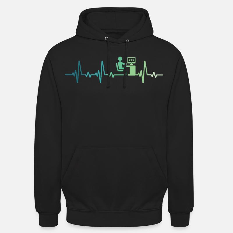 Heartbeat Programmer Developer - Unisex Hoodie - black