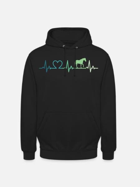 Mein Pferd, Herzschlag, Pferde, - Unisex Hoodie - Schwarz