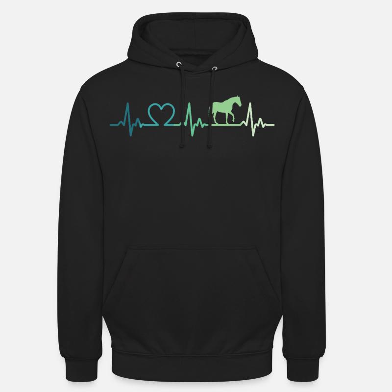 mon cheval battement de coeur chevaux - Sweat-shirt à capuche unisexe - noir